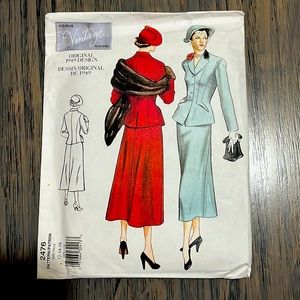 Vintage Vogue Original Design 1949 suit pattern
